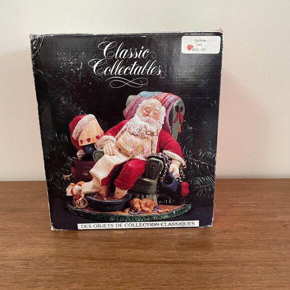 Santa's Best Classic Collectables Figurine Christmas Checking List 1991 Napping - Picture 2 of 14